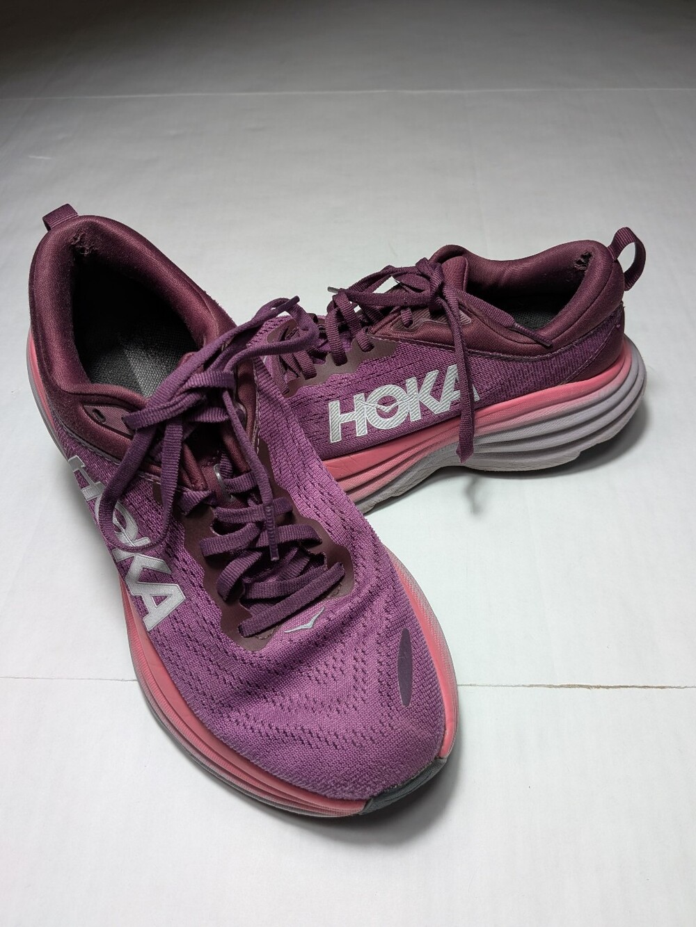 Hoka Bondi 8 Purple Athletic Shoes Women's Size 7.5 - Picture 3 of 15